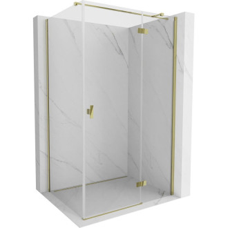 Sprchovací kút Mexen Mist-H T s pravými pántami 95 x 90 cm, priehľadný, zlatý - 8A5T-095-090-50-00-P