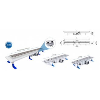 STANDARDline BLACK-odtokový žľab s roštom HARMONY, dĺžka 700 mm, čierna farba OLPZLABST69BH