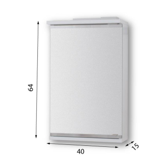 NICE 60 - horná zrkadlová skrinka s LED osvetlením, 60 x 64 x 15 cm OLNNIC60