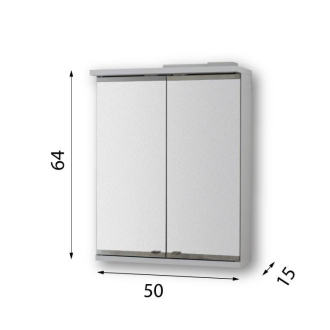 NICE 60 - horná zrkadlová skrinka s LED osvetlením, 60 x 64 x 15 cm OLNNIC60