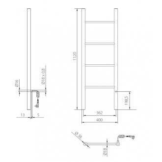 elektrický sušiak PRIMAVERA, 400x1120 mm, C34 biela matná RADPRI401134