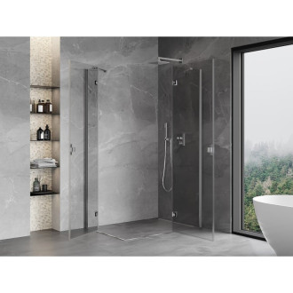 Sprchovací kút Mexen Mist-H Duo s pravými pántami 100 x 120 cm, priehľadný, chróm - 8A5-100L-120P-01-00