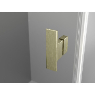 Sprchovací kút Mexen Mist-H Duo s výklopným mechanizmom 95 x 95 cm, priehľadný, kartáčované zlato - 8A5-095L-095P-55-00