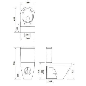 Cersanit Crea WC misa CO 010/020 ovál, sedátko slim K114-023