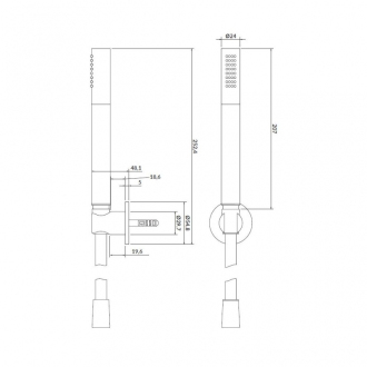 Cersanit Inverto sprchový set čierny, pevný držiak S951-399