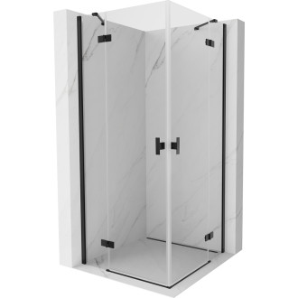 Sprchovací kút Mexen Mist-H Duo s výklopným mechanizmom 110 x 110 cm, priehľadný, čierny - 8A5-110L-110P-70-00
