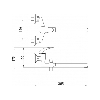 Novaservis Paneláková batéria bez sprchy 150 mm Titania Iris chróm 92032/1,0