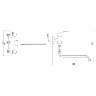 Novaservis Paneláková batéria bez príslušenstva 150mm Titania IRIS chro 92271/1,0