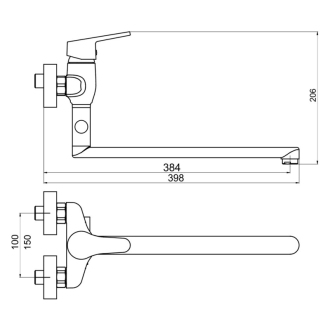 Novaservis Paneláková batéria bez príslušenstva 150mm Titania IRIS New 94472/1,0