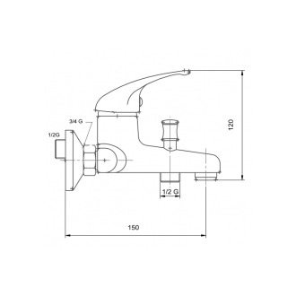 Novaservis Vaňová batéria bez príslušenstva 100 mm Metalia 55 chróm 55124/1,0