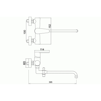 Novaservis Paneláková batéria bez sprchy 100 mm Titania Fresh chróm 96037/1,0