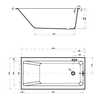 Cersanit Crea vaňa slim 150x75 S301-233