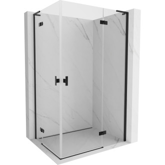 Sprchovací kút Mexen Mist-H L Duo s pravými pántami 70 x 120 cm, priehľadný, čierny - 8A5L-070L-120P-70-00