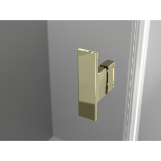 Sprchovací kút Mexen Mist-H L Duo s výklopným mechanizmom 85 x 85 cm, priehľadný, zlatý - 8A5L-085L-085P-50-00