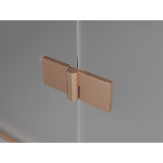 Sprchovací kút Mexen Mist-H L Duo s výklopným mechanizmom 90 x 90 cm, priehľadný, kartáčovaná meď - 8A5L-090L-090P-65-00