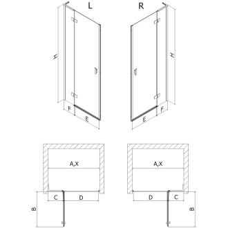 Sprchové dvere Mexen Mist-H L s ľavými pántami 110 cm, priehľadné, chróm - 8A5L-110-000-01-00-L
