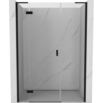 Sprchové dvere Mexen Mist-H L s ľavými pántami 135 cm, priehľadné, čierne - 8A5L-135-001-70-00-L