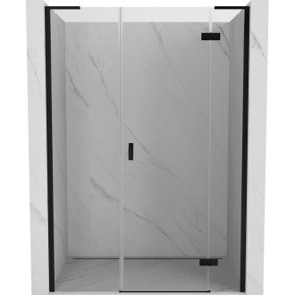 Sprchové dvere Mexen Mist-H L s pravými pántami 150 cm, priehľadné, čierne - 8A5L-150-001-70-00-P