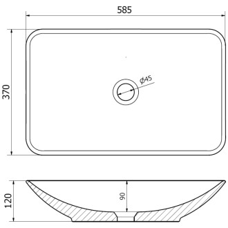Umývadlo Mexen Avila na dosku 58 x 37 cm, biele - 21115500