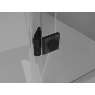 Sprchové dvere Mexen Mist-F pravé skladacie 70 cm, priehľadné, čierne - 8A6-070-000-70-00-P