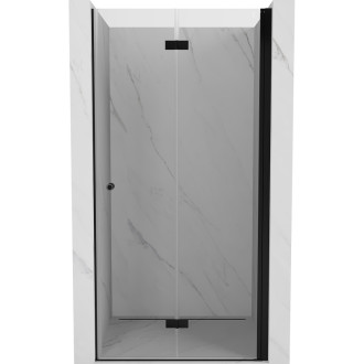 Sprchové dvere Mexen Mist-F pravé skladacie 105 cm, priehľadné, čierne - 8A6-105-000-70-00-P
