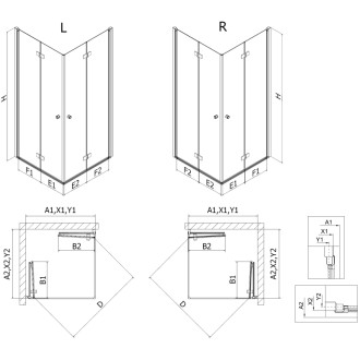 Mexen Mist-F Duo skladací sprchovací kút ľavý 120 x 90 cm, priehľadný, chróm - 8A6-120L-090P-01-00