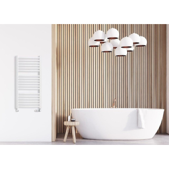 Kúpeľňový radiátor RETTO - 540 × 1800 mm, výkon 838 W, Biely (C35 white silk), Spodné centrálne pripojenie D50
