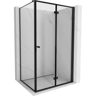 Mexen Mist-F skladací sprchovací kút pravý 100 x 120 cm, čierny rám, čierna - 8A6T-100-120-70-70-P