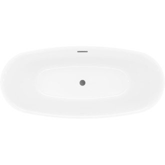 Voľne stojaca vaňa Mexen Luvo Slim 170 x 75 cm, biela, kartáčovaný prepad vo farbe pištole šedej - 52801707500-66