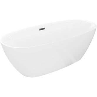 Voľne stojaca vaňa Mexen Luvo Slim 170 x 75 cm, biela, čierny prepad - 52801707500-70