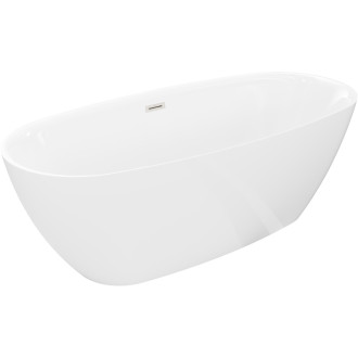 Voľne stojaca vaňa Mexen Luvo Slim 170 x 75 cm, biela, prepad kartáčovaný nikel - 52801707500-97