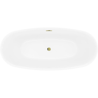 Voľne stojaca vaňa Mexen Luvo Slim 170 x 75 cm, biela/čierna, zlatý prepad - 52801707575-50