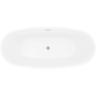 Voľne stojaca vaňa Mexen Luvo Slim 170 x 75 cm, biela / čierna, prepad kartáčovaný zlatý - 52801707575-55