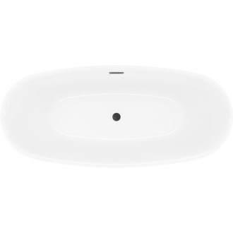 Voľne stojaca vaňa Mexen Luvo Slim 170 x 75 cm, biela/čierna, čierny prepad - 52801707575-70