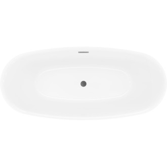 Voľne stojaca vaňa Mexen Luvo Slim 170 x 75 cm, biela/čierna, prepad vo farbe gun metal - 52801707575-95