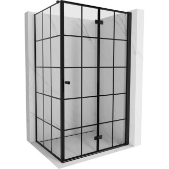 Sprchovací kút Mexen Mist-F skladací pravý 100 x 110 cm, čierny rošt, čierna - 8A6T-100-110-70-77-P
