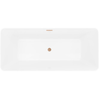 Voľne stojaca vaňa Mexen Velo Slim 170 x 75 cm, biela, prepad z kartáčovanej medi - 52811707500-65