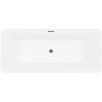 Voľne stojaca vaňa Mexen Velo Slim 170 x 75 cm, biela, kartáčovaný prepad vo farbe pištole gray - 52811707500-66