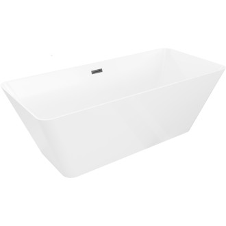 Voľne stojaca vaňa Mexen Velo Slim 170 x 75 cm, biela, čierny prepad - 52811707500-70