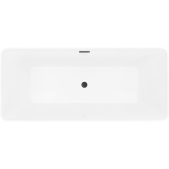 Voľne stojaca vaňa Mexen Velo Slim 170 x 75 cm, biela, čierny prepad - 52811707500-70