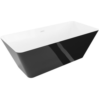 Voľne stojaca vaňa Mexen Velo Slim 170 x 75 cm, biela / čierna, biely prepad - 52811707575-20