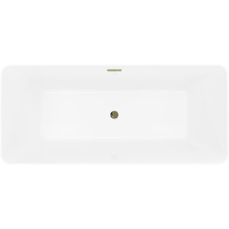 Voľne stojaca vaňa Mexen Velo Slim 170 x 75 cm, biela/čierna, zlatý prepad - 52811707575-50