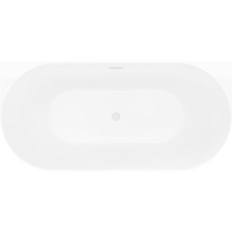 Voľne stojaca závesná vaňa Mexen Oval Slim 170 x 80 cm, biela/čierna, biely prepad - 52661708075-20