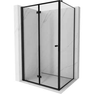 Mexen Mist-F skladací sprchovací kút ľavý 120 x 100 cm, čierny rám, čierna - 8A6T-120-100-70-70-L