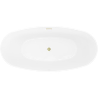 Voľne stojaca vaňa Mexen Olea s motívom 170 x 80 cm, biela, prepad kartáčovaný zlatý - 52821708000-55