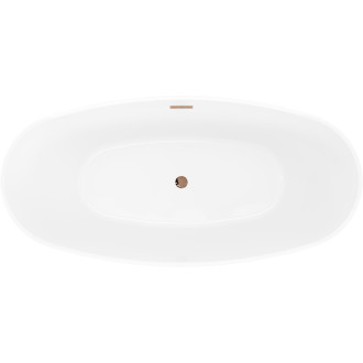 Voľne stojaca vaňa Mexen Olea s motívom 170 x 80 cm, biela, prepad ružové zlato - 52821708000-60