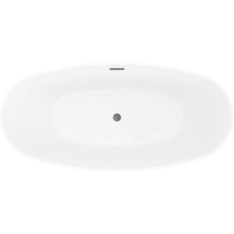 Voľne stojaca vaňa Mexen Olea, vzor 170 x 80 cm, biela, kartáčovaný prepad vo farbe pištole šedej - 52821708000-66