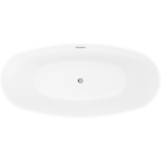 Voľne stojaca vaňa Mexen Olea s motívom 170 x 80 cm, biela/čierna, chrómovaný prepad - 52821708075-01