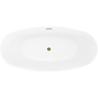 Voľne stojaca vaňa Mexen Olea s motívom 170 x 80 cm, biela/čierna, zlatý prepad - 52821708075-50