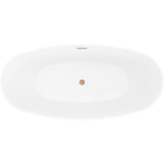 Voľne stojaca vaňa Mexen Olea s motívom 170 x 80 cm, biela/čierna, prepad kartáčovaná meď - 52821708075-65